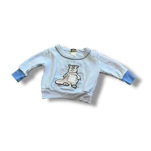 Vintage Blue 60s Animal Baby Long Sleeve Sweatshirt